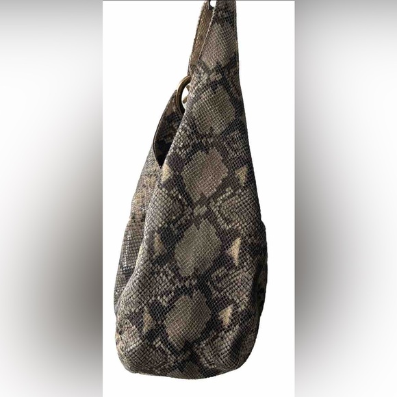 MICHAEL Michael Kors Python Embossed Fulton Large Shoulder Bag Snakeskin Leather - Picture 5 of 9